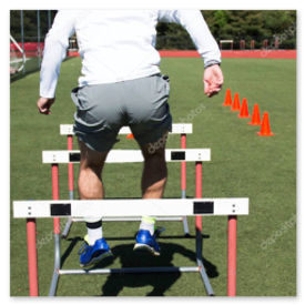 Übungsparcours mit Hütchen